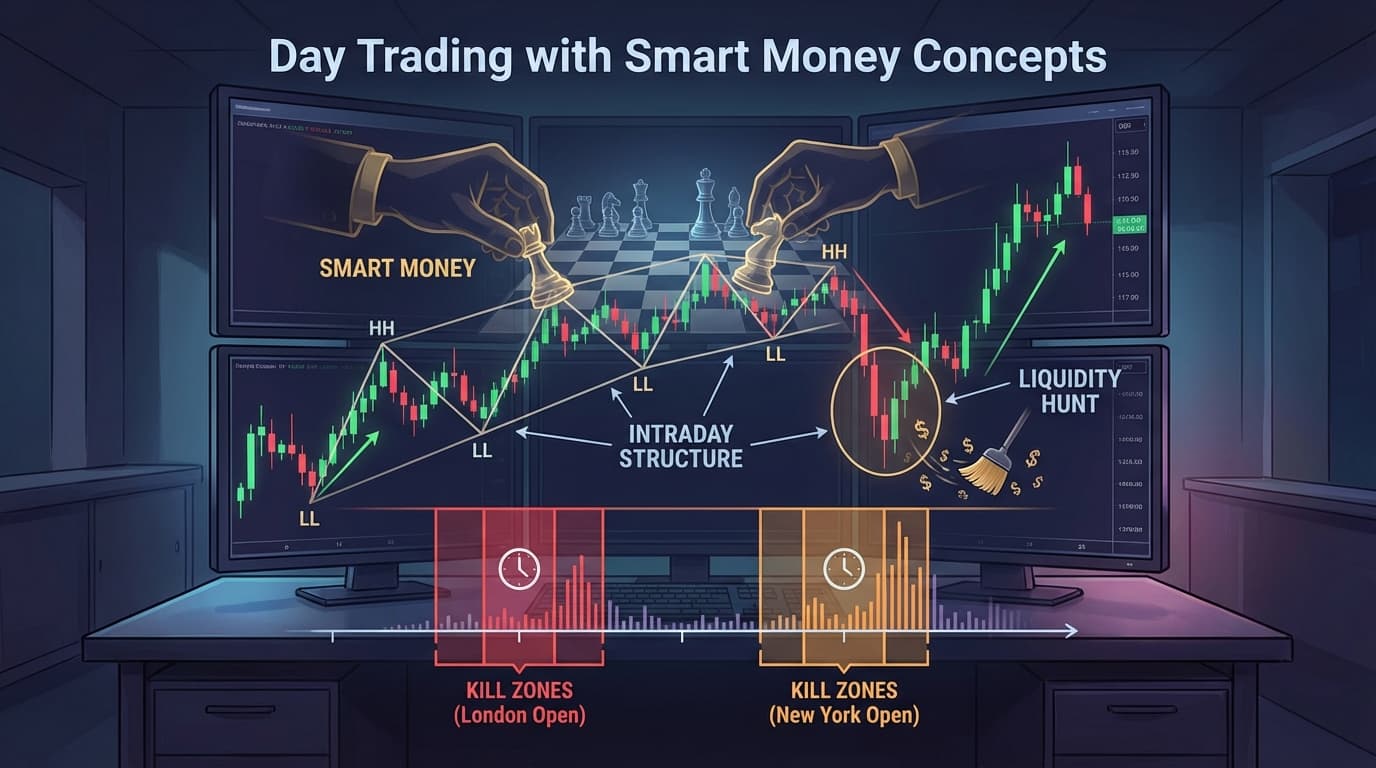 Day Trading with Smart Money Concepts β Intraday Structure, Liquidity Hunts, and Kill Zones