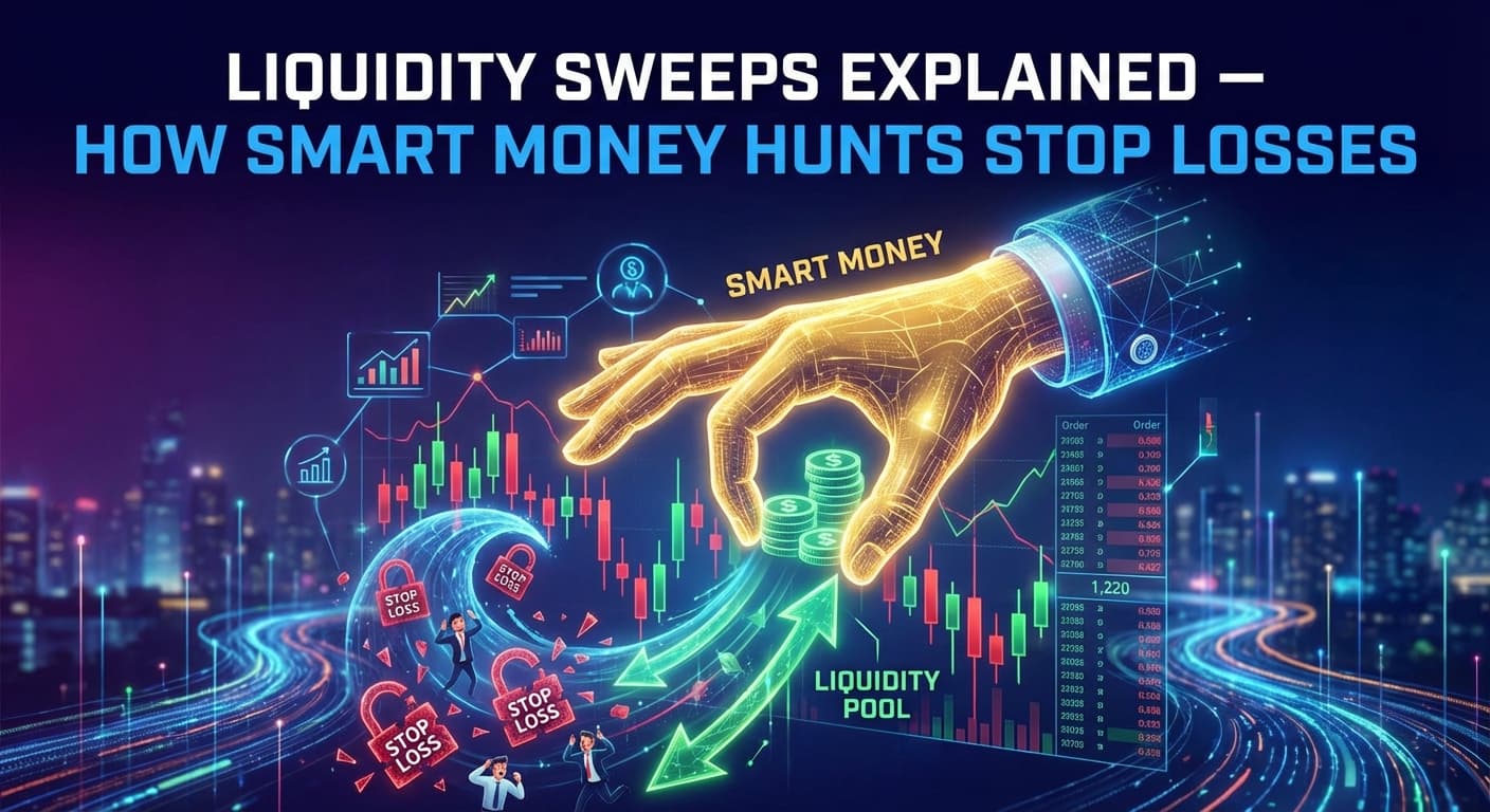 Liquidity Sweeps Explained β How Smart Money Hunts Stop Losses